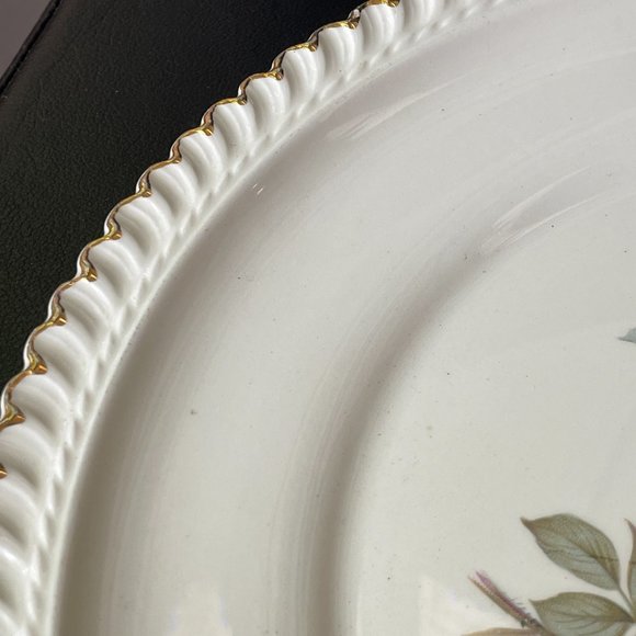 Vintage Harker Pottery Co Wild Rose plate platter 22k gold circa 1950s - Picture 3 of 9